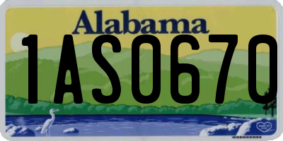AL license plate 1AS0670