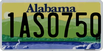 AL license plate 1AS0750