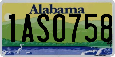 AL license plate 1AS0758