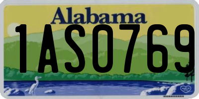 AL license plate 1AS0769