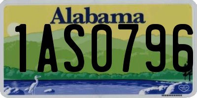 AL license plate 1AS0796
