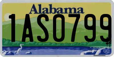 AL license plate 1AS0799