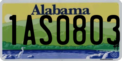 AL license plate 1AS0803
