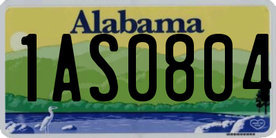 AL license plate 1AS0804