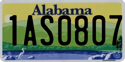 AL license plate 1AS0807