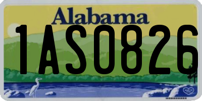 AL license plate 1AS0826