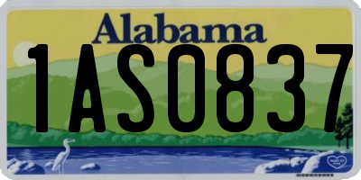 AL license plate 1AS0837