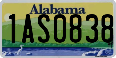 AL license plate 1AS0838
