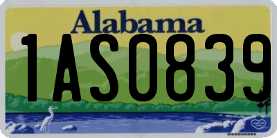 AL license plate 1AS0839