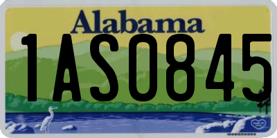 AL license plate 1AS0845