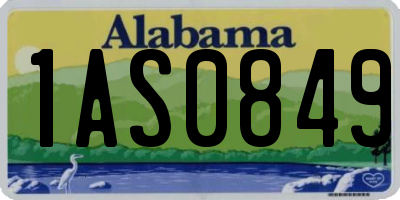 AL license plate 1AS0849