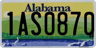 AL license plate 1AS0870