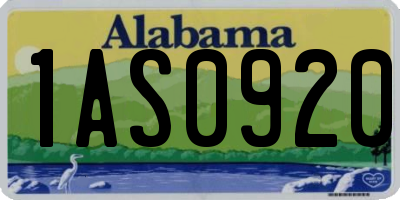 AL license plate 1AS0920