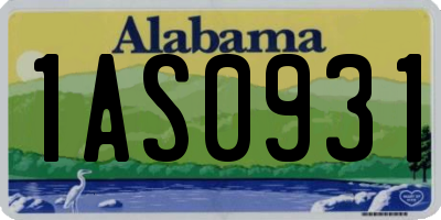 AL license plate 1AS0931