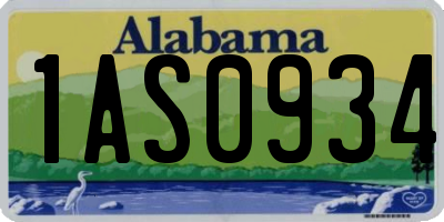 AL license plate 1AS0934