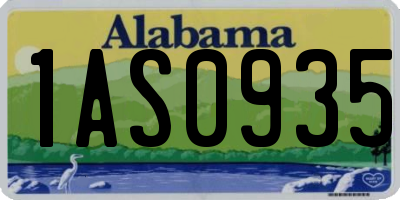 AL license plate 1AS0935