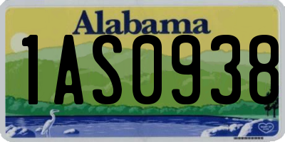 AL license plate 1AS0938
