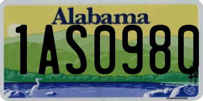 AL license plate 1AS0980