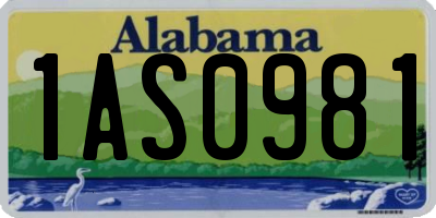 AL license plate 1AS0981