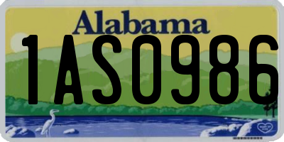 AL license plate 1AS0986