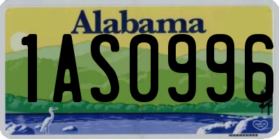 AL license plate 1AS0996