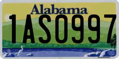 AL license plate 1AS0997