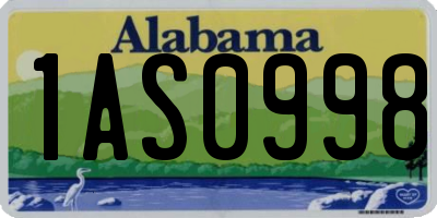 AL license plate 1AS0998