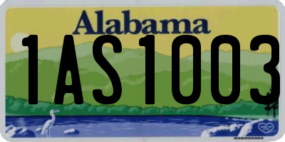 AL license plate 1AS1003