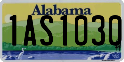 AL license plate 1AS1030