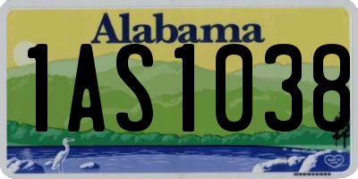 AL license plate 1AS1038