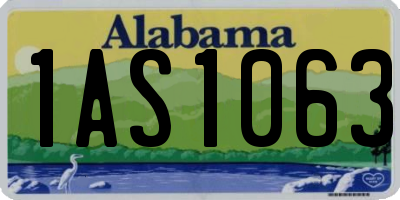 AL license plate 1AS1063