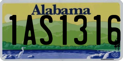 AL license plate 1AS1316