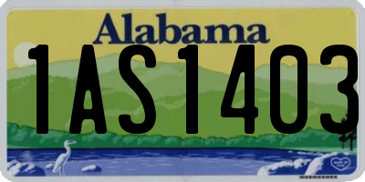 AL license plate 1AS1403