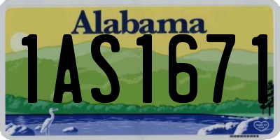 AL license plate 1AS1671
