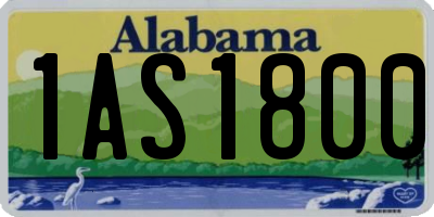 AL license plate 1AS1800