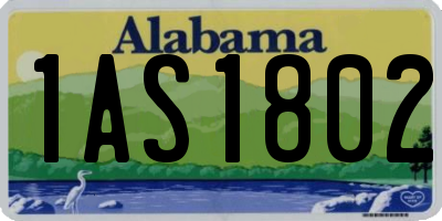 AL license plate 1AS1802