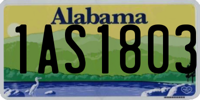 AL license plate 1AS1803