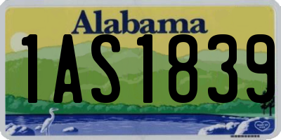 AL license plate 1AS1839