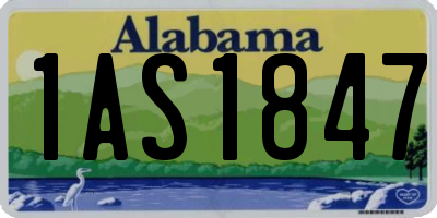 AL license plate 1AS1847