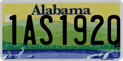 AL license plate 1AS1920
