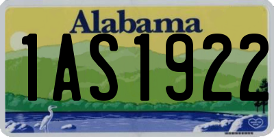 AL license plate 1AS1922