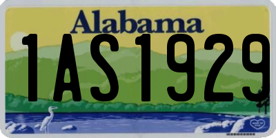 AL license plate 1AS1929