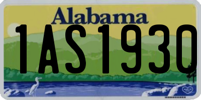 AL license plate 1AS1930