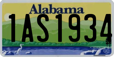 AL license plate 1AS1934