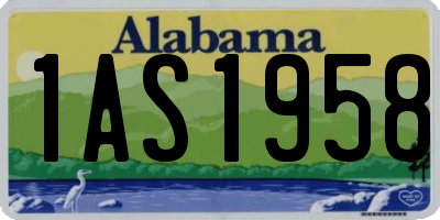 AL license plate 1AS1958