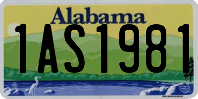 AL license plate 1AS1981