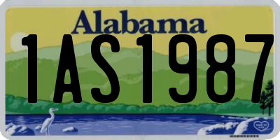 AL license plate 1AS1987