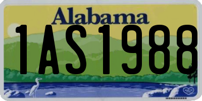 AL license plate 1AS1988