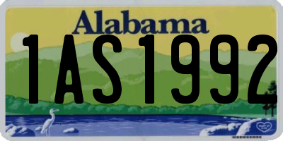 AL license plate 1AS1992