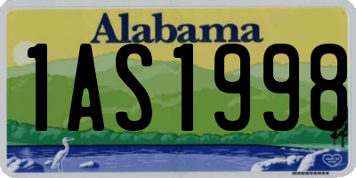 AL license plate 1AS1998